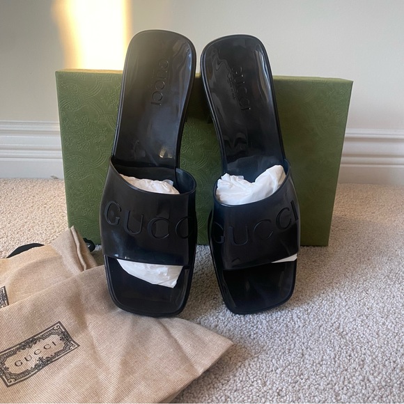Gucci Rubber Slide Mules - Picture 4 of 8